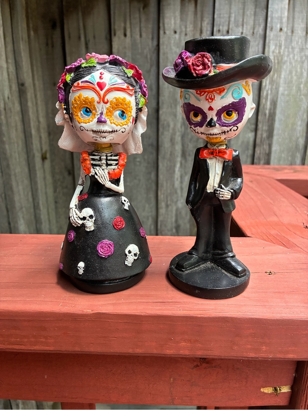 Day of the Dead Bride & Groom Figurine Set - Black